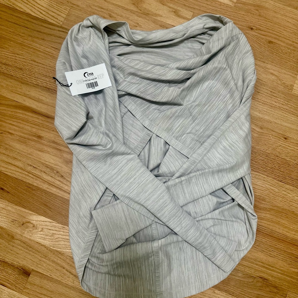 ZYIA Cream yoga shawl.